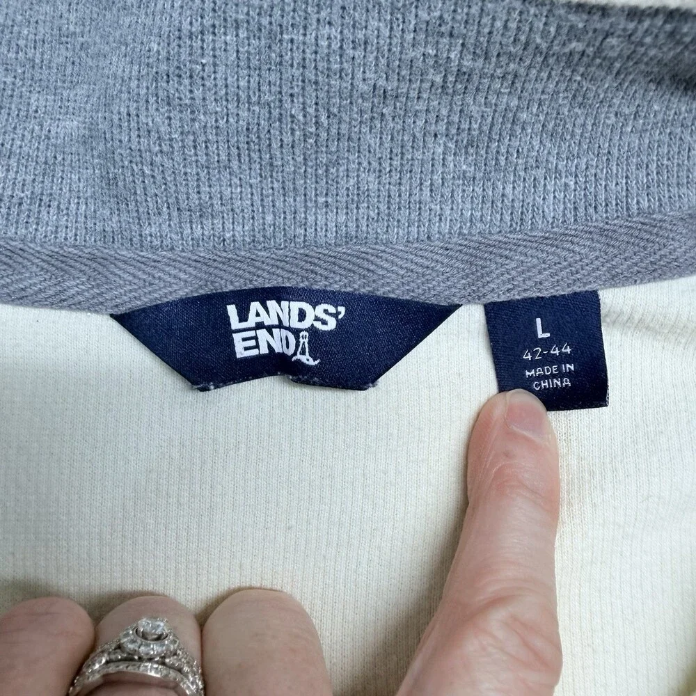 Lands End Men’s Half Zip Pullover, Sweater, Light Yellow, Size Large 42-44